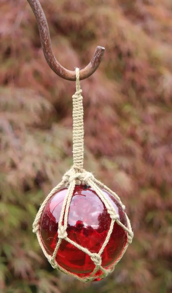 Glazen Bol in Touw, Rood DBG070R - Afbeelding 4