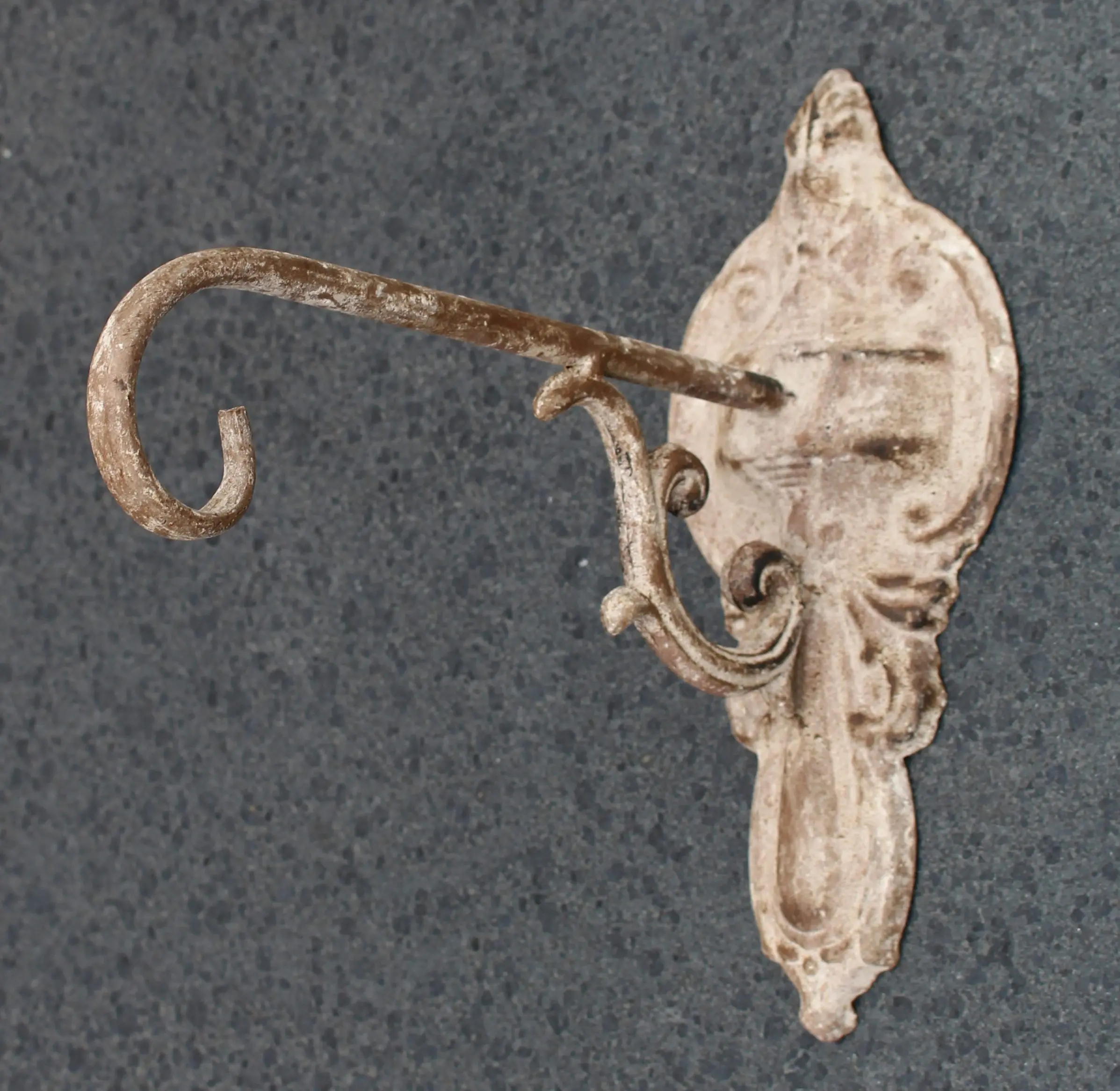 Wandhaak aged metal 25 cm. grijs-bruin    WG320 - Afbeelding 4