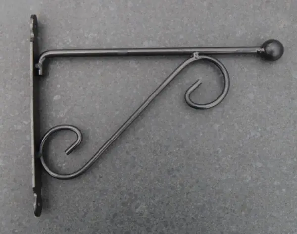 Wandhaak, hanging basket haak, 28,5 cm. antraciet, zwart, BPH117