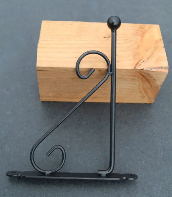 Wandhaak, hanging basket haak, 28,5 cm. antraciet, zwart, BPH117 - Afbeelding 2