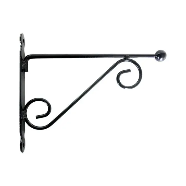 Wandhaak, hanging basket haak, 28,5 cm. antraciet, zwart, BPH117 - Afbeelding 4