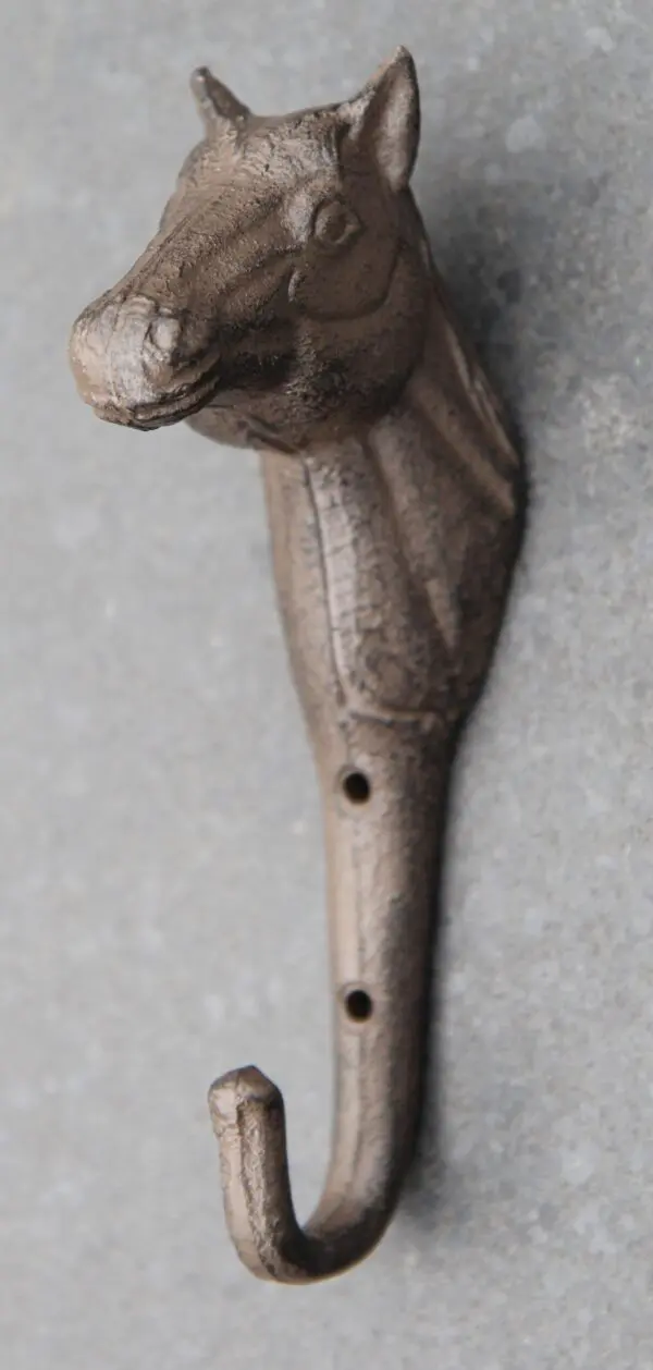 Kapstokhaak paard, gietijzer, large   KH2744