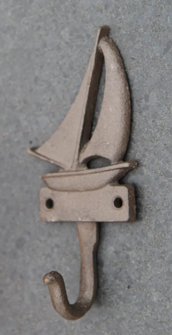 Kapstokhaak zeilboot, gietijzer, groot   KH1757