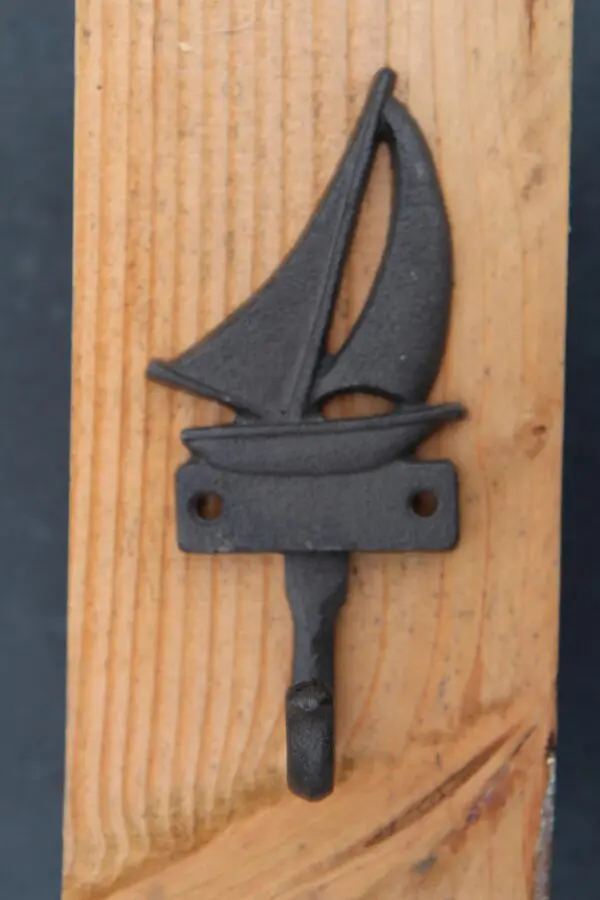 Kapstokhaak zeilboot, gietijzer, groot   KH1757 - Afbeelding 2