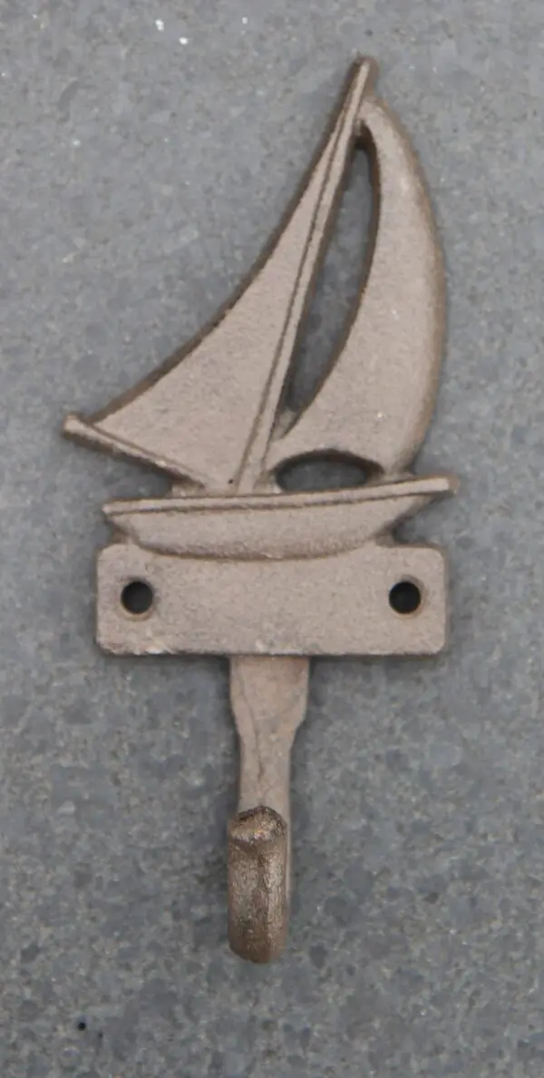 Kapstokhaak zeilboot, gietijzer, groot   KH1757 - Afbeelding 3
