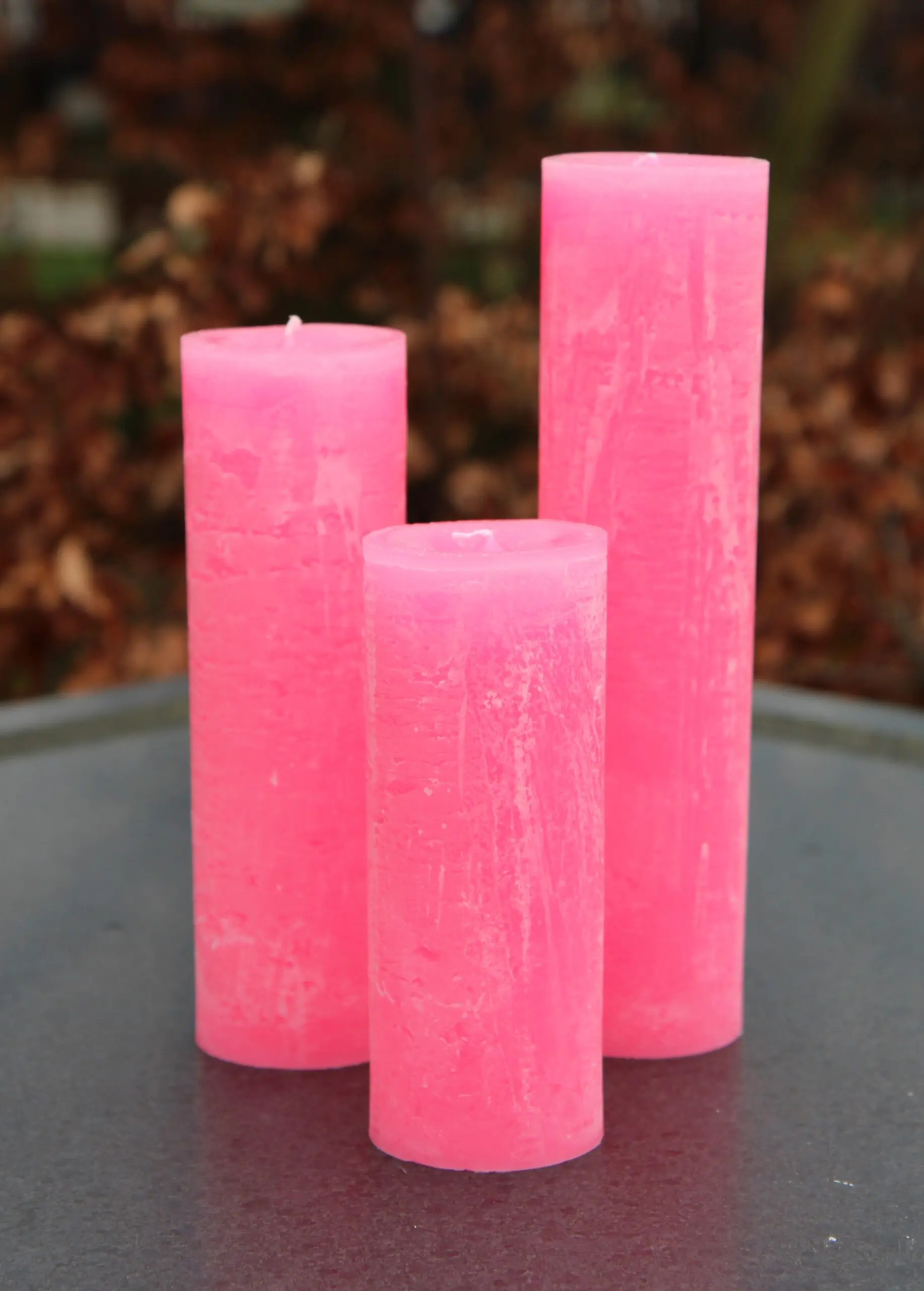 Krulkaarsen, Bika Kaarsen, set van 3, zuurstok roze 333108