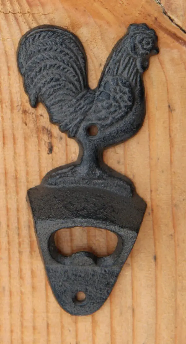 Flesopener haan, schroefbaar, gietijzer FG539
