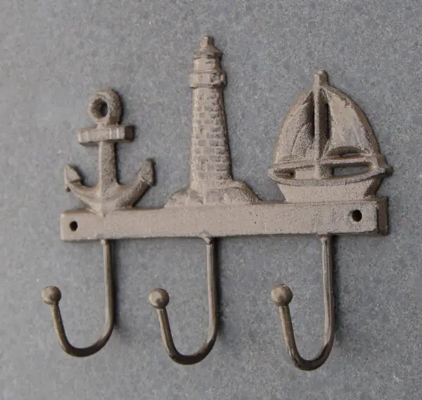 Kapstokhaak Maritiem met 3 haken, Gietijzer KH1791