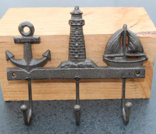 Kapstokhaak Maritiem met 3 haken, Gietijzer KH1791 - Afbeelding 2