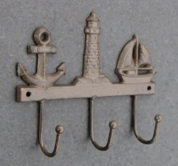 Kapstokhaak Maritiem met 3 haken, Gietijzer KH1791 - Afbeelding 3