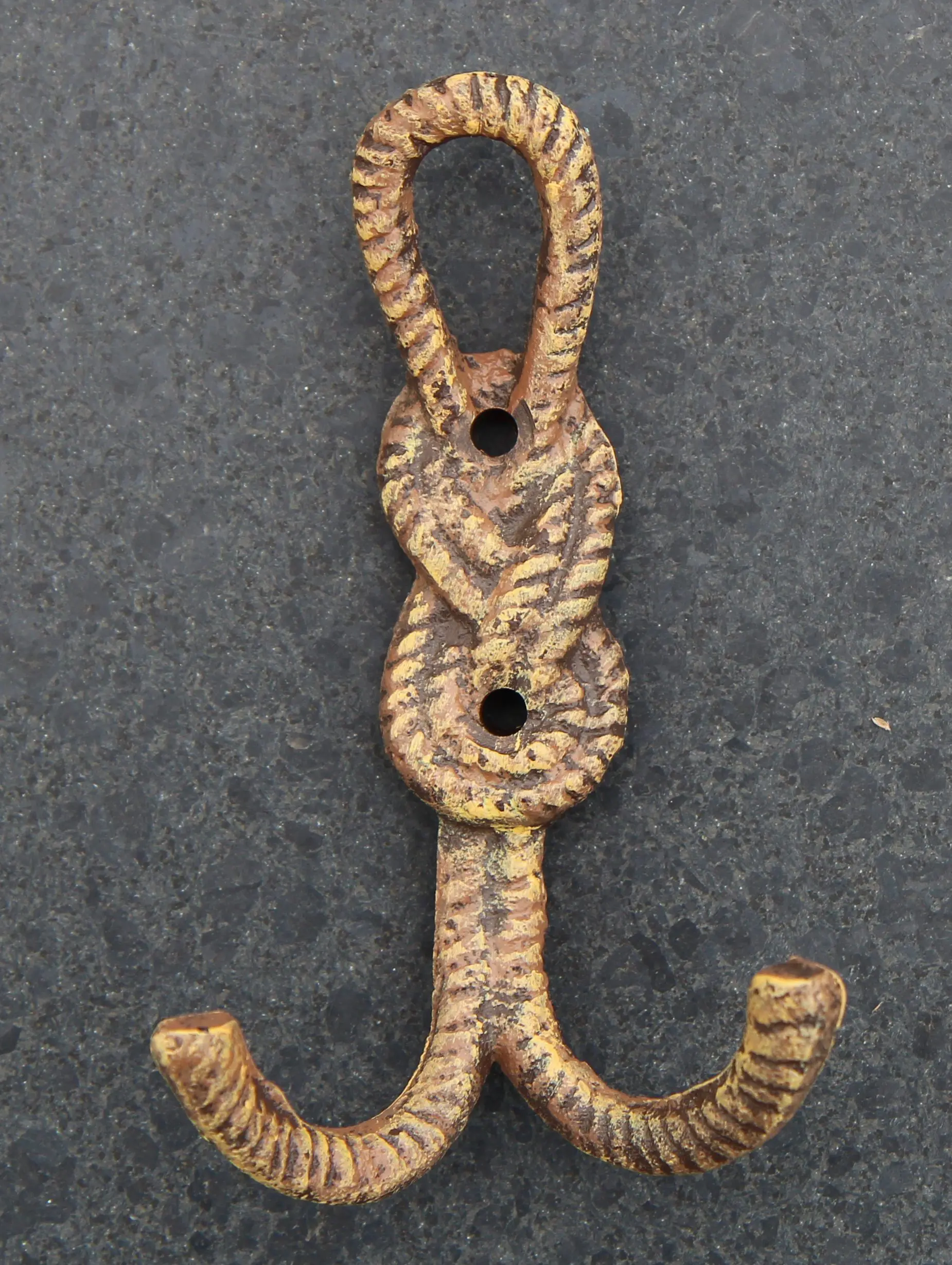 Kapstokhaak lus, geknoopt touw, gietijzer KH1713