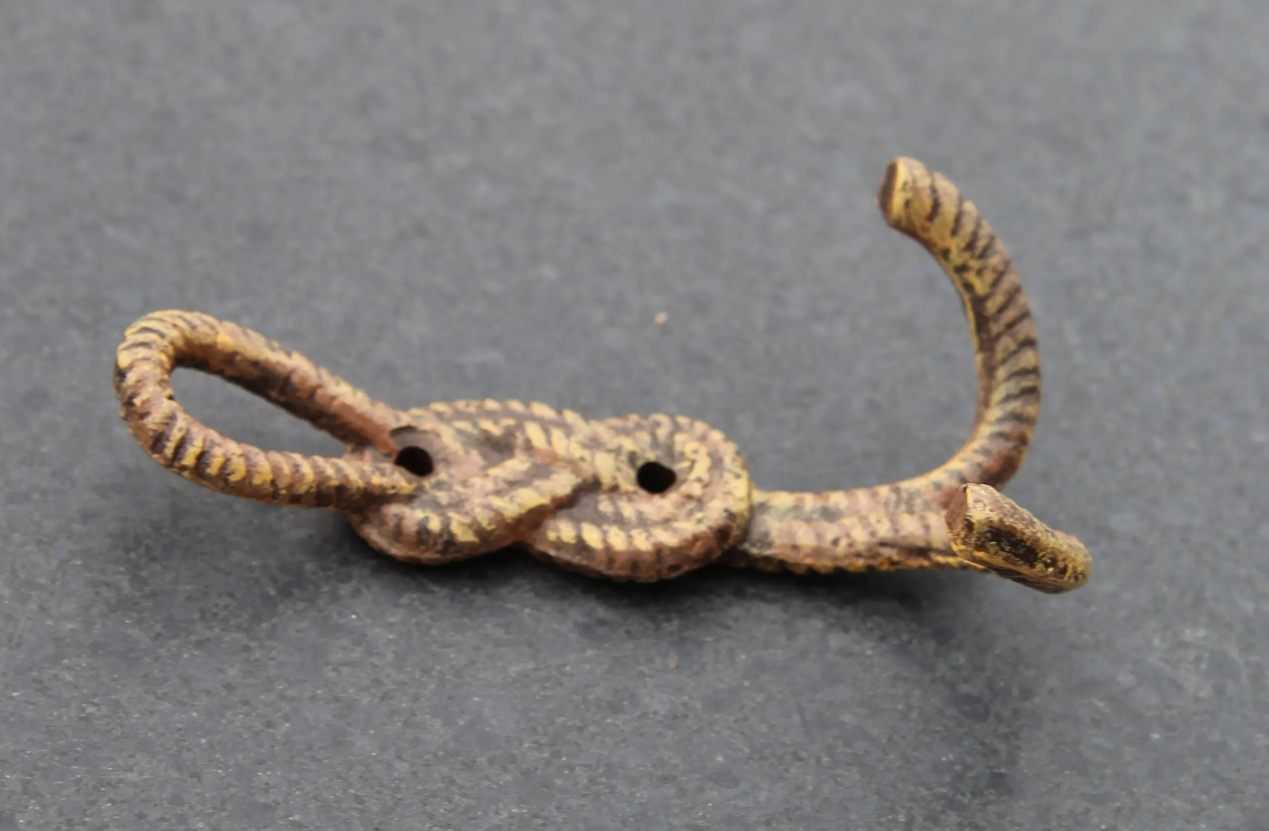 Kapstokhaak lus, geknoopt touw, gietijzer KH1713 - Afbeelding 3