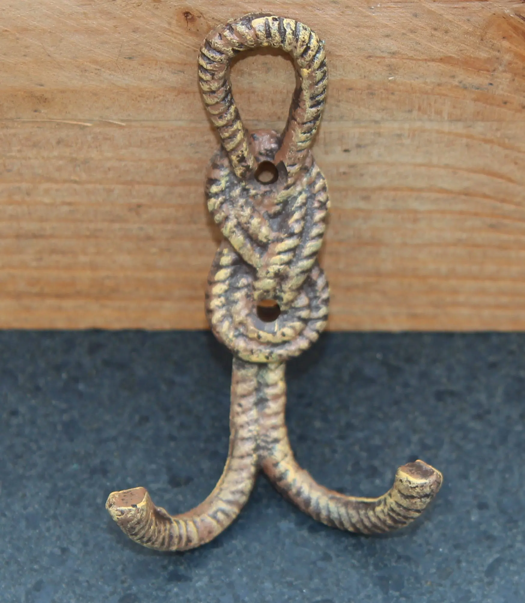 Kapstokhaak lus, geknoopt touw, gietijzer KH1713 - Afbeelding 4