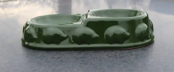 Keramiek egel voeder en drinkbakje groen 8714982182013 Esschert Design