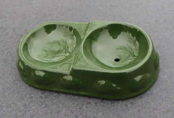 Keramiek egel voeder en drinkbakje groen 8714982182013 Esschert Design