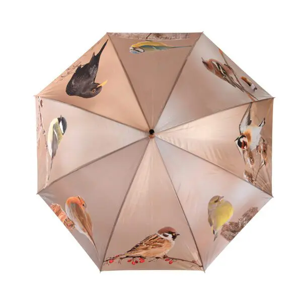 Paraplu wintervogels, beige kleurig TP387 - Afbeelding 6