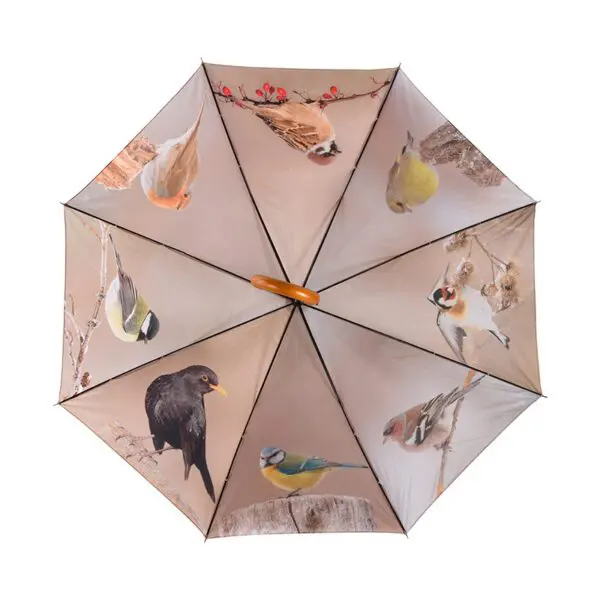 Paraplu wintervogels, beige kleurig TP387 - Afbeelding 7