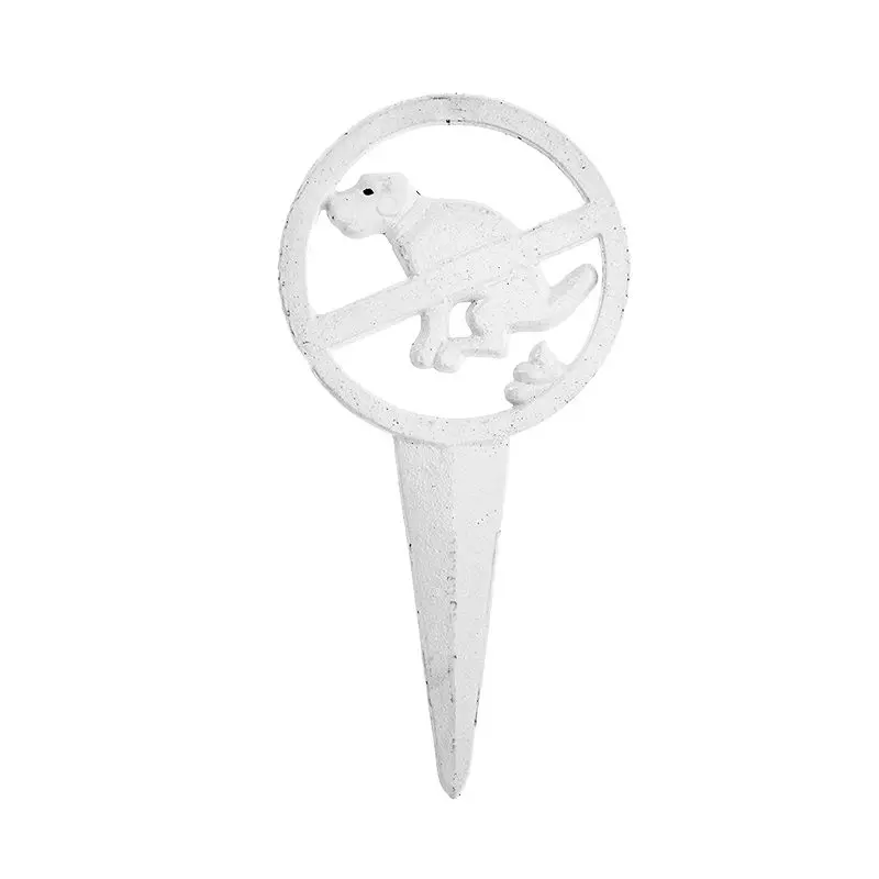 Hondenbord: Verboden te poepen, wit, gietijzer HB25 - Afbeelding 7