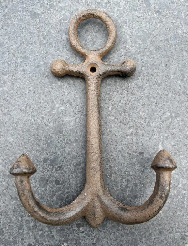 Kapstokhaak anker, maritiem, L, gietijzer KH7024 - Afbeelding 2