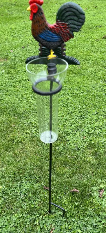 Regenmeter haan, gietijzer, gekleurd RM139 - Afbeelding 6