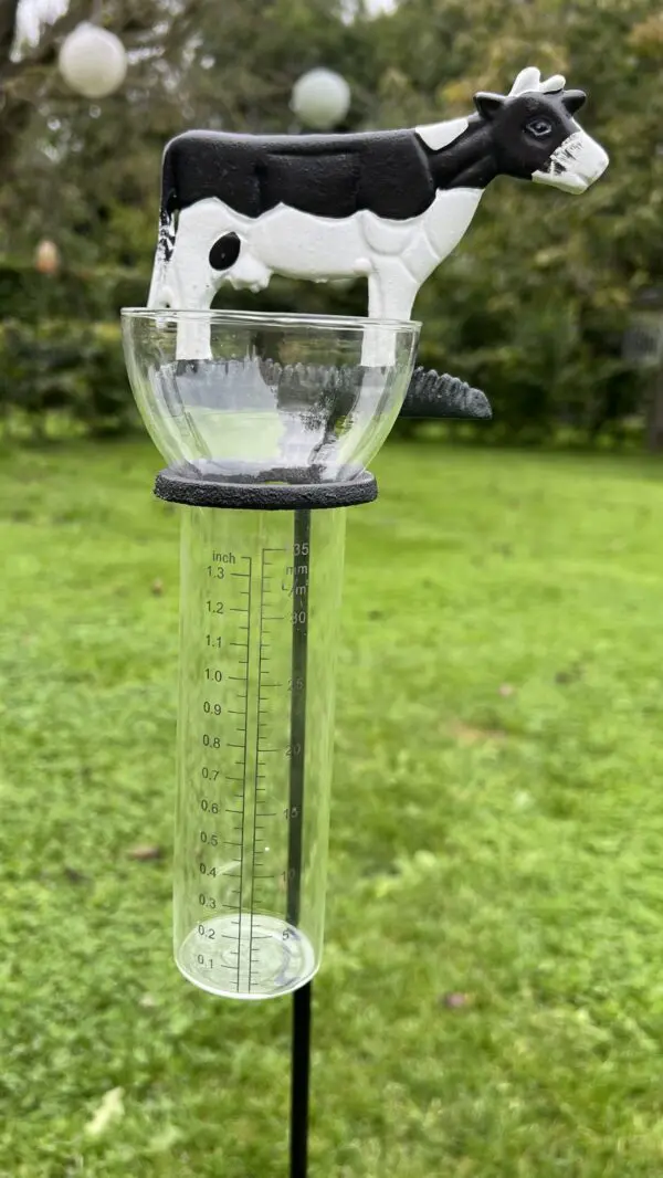 Regenmeter koe zwart-wit, gietijzer RM230 - Afbeelding 5