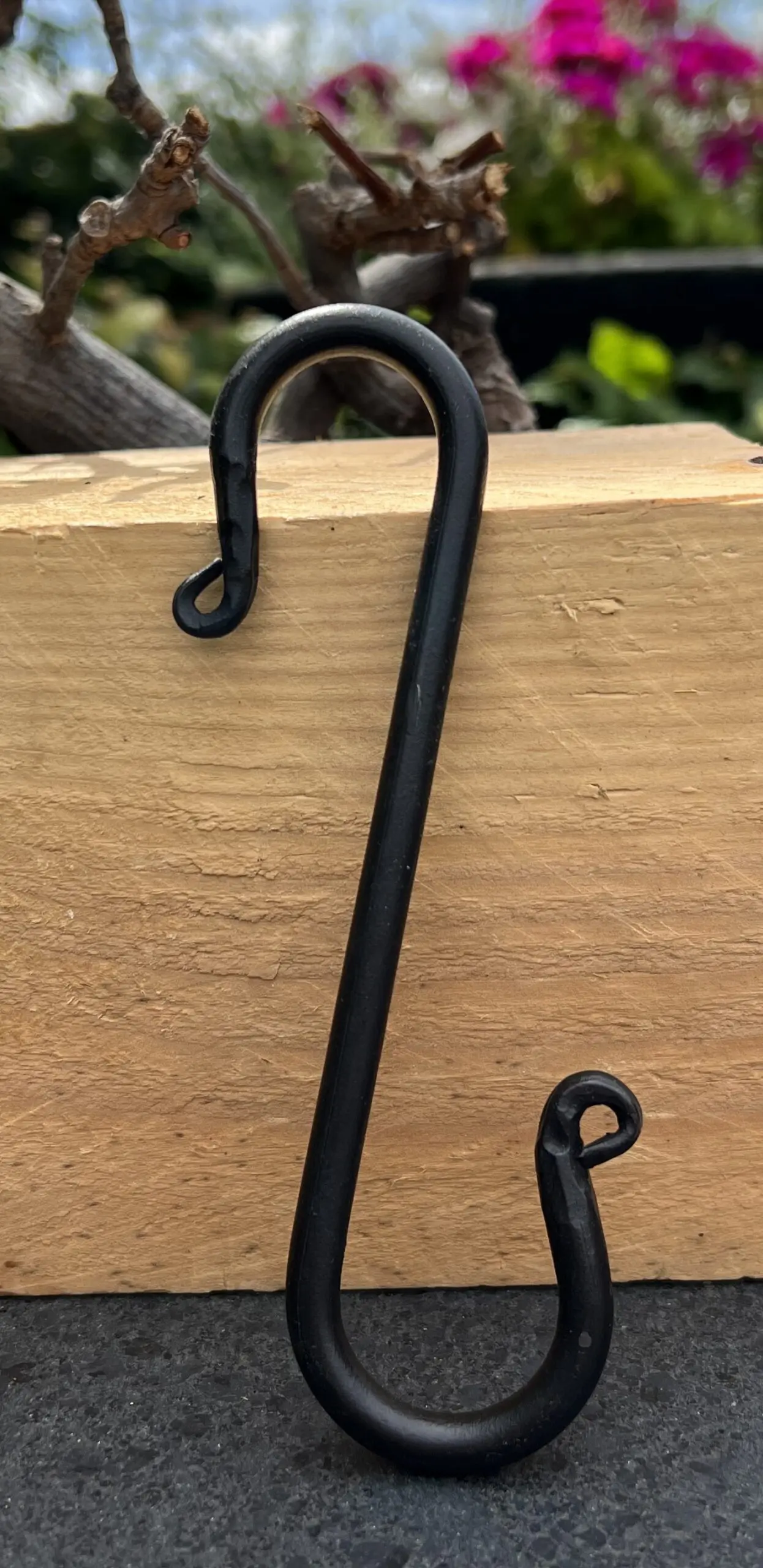 S-haak, metaal, 14,8 cm. zwart SH115