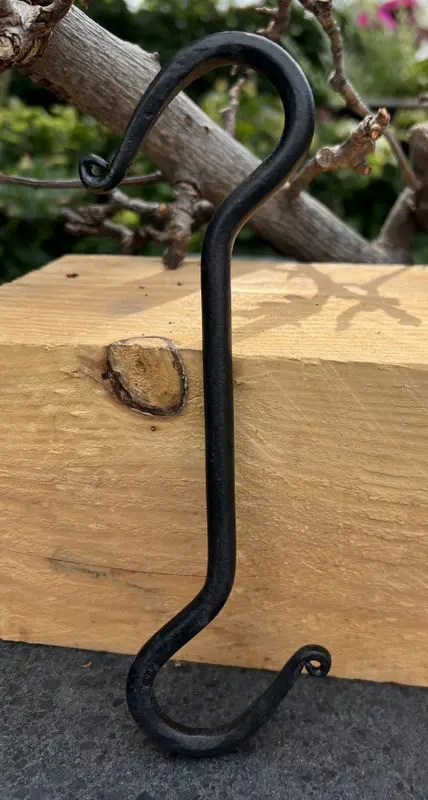 S-haak, metaal, 20,3cm. zwart SH120