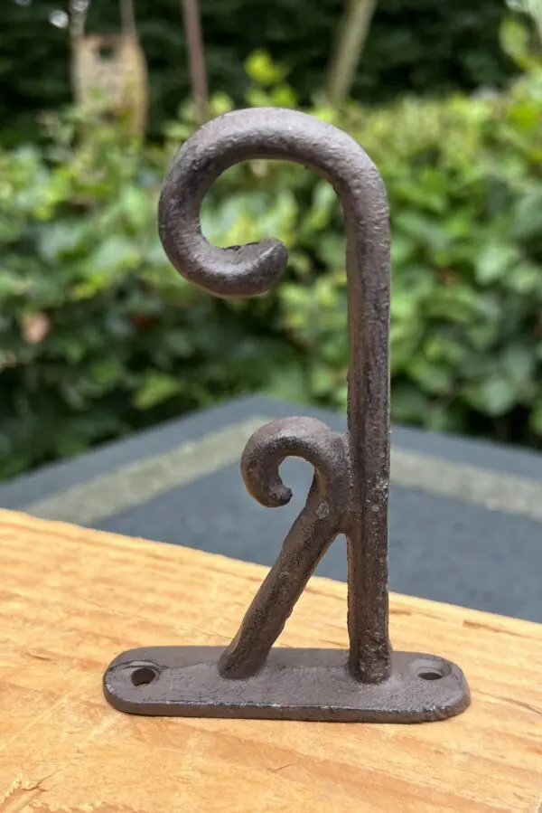 Wandhaak strak en sierlijk 11,7 cm. gietijzer WG121 - Afbeelding 3