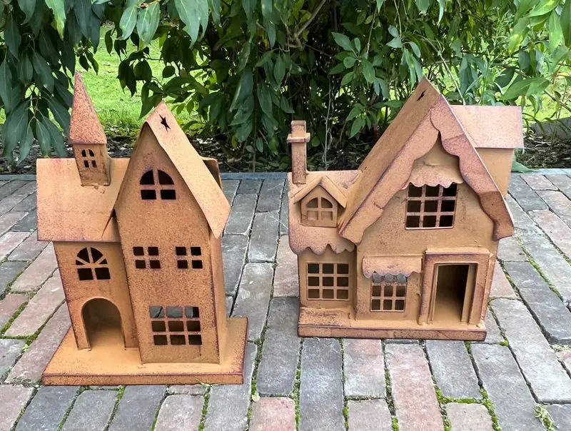 Huis, winkel, kerst, roestig metaal HM655 - Afbeelding 3