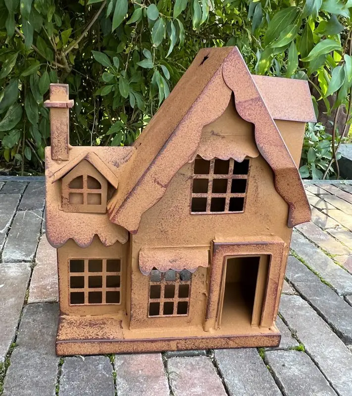 Huis, winkel, kerst, roestig metaal HM655 - Afbeelding 2