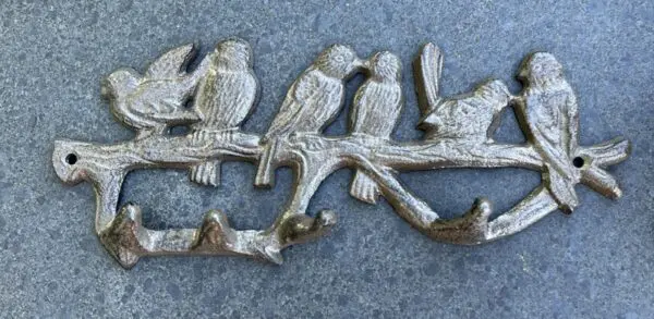 Kapstokhaak Vogels met 4 haken, Gietijzer