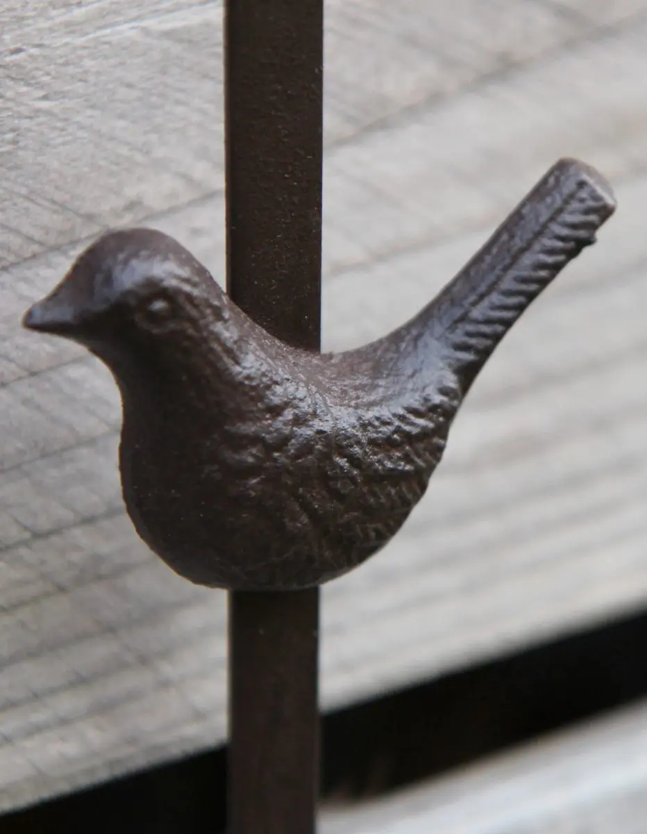 Metalen deurkranshanger met gietijzeren vogel LH280 - Afbeelding 3