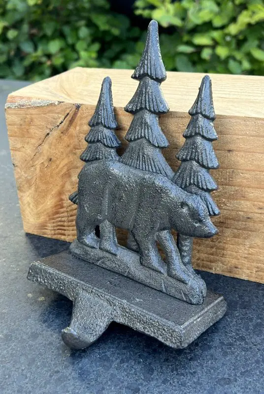 Stocking hanger ijsbeer met dennenbomen, kasthaak, gietijzer   XM162 - Afbeelding 6