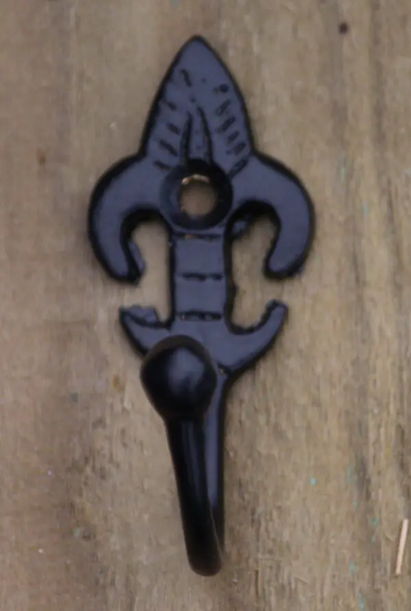 Kapstokhaak franse lelie, klein, zwart KH121