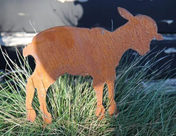 Tuinsteker schaap, lam, roestig metaal LS357A - Afbeelding 4