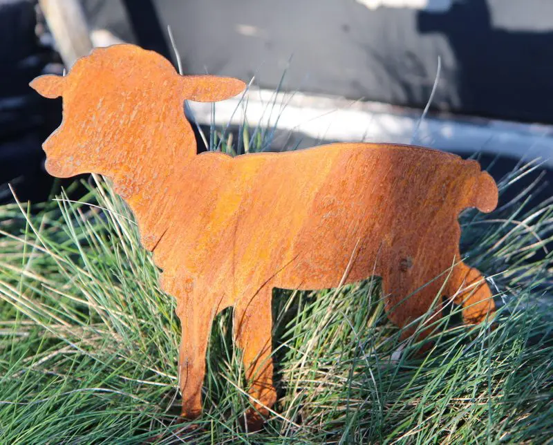 Tuinsteker schaap, lam, roestig metaal LS357B - Afbeelding 4