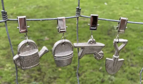 Tafelkleedgewichtjes tuingereedschap, zilverkleurig TW31A - Afbeelding 3
