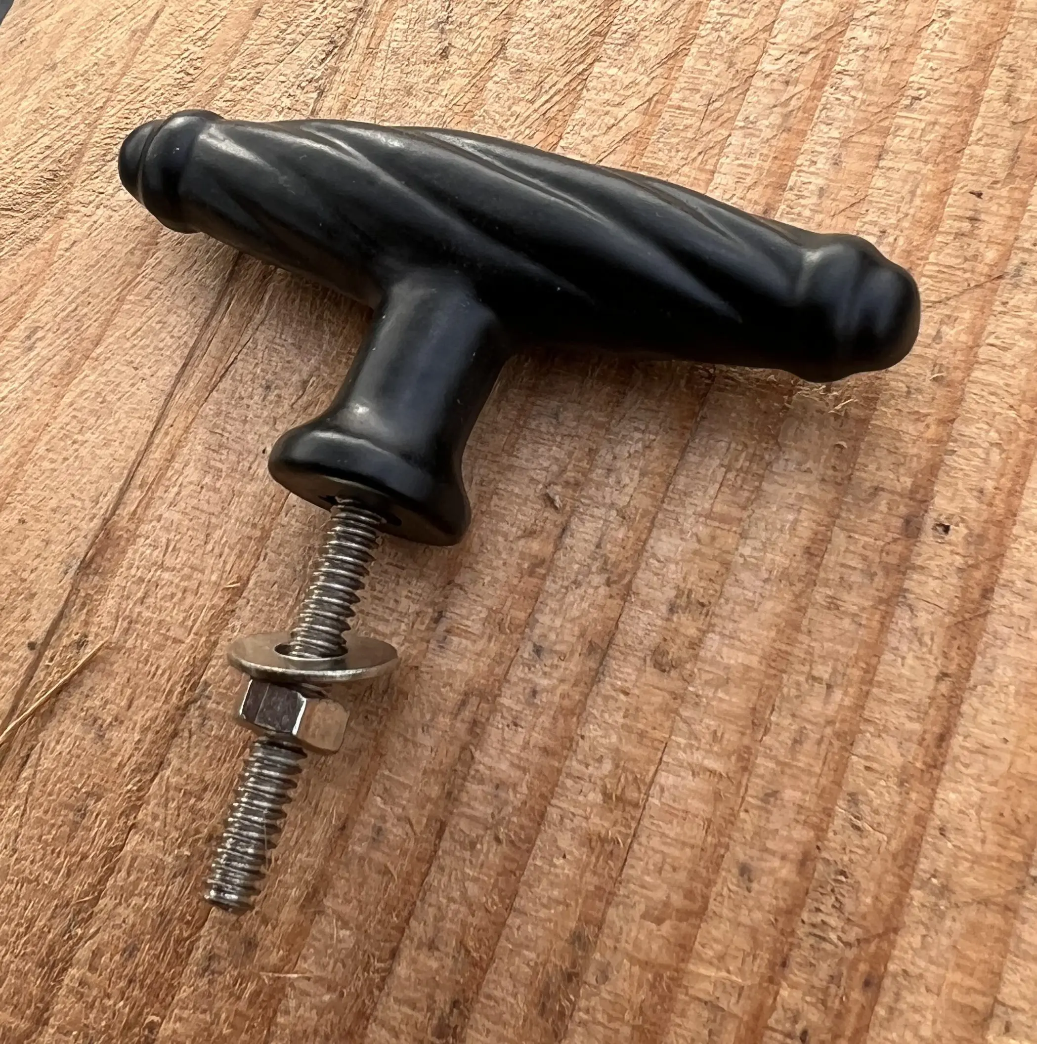 Handgreep, knop, zwart, gietijzer                   HG106 - Afbeelding 3