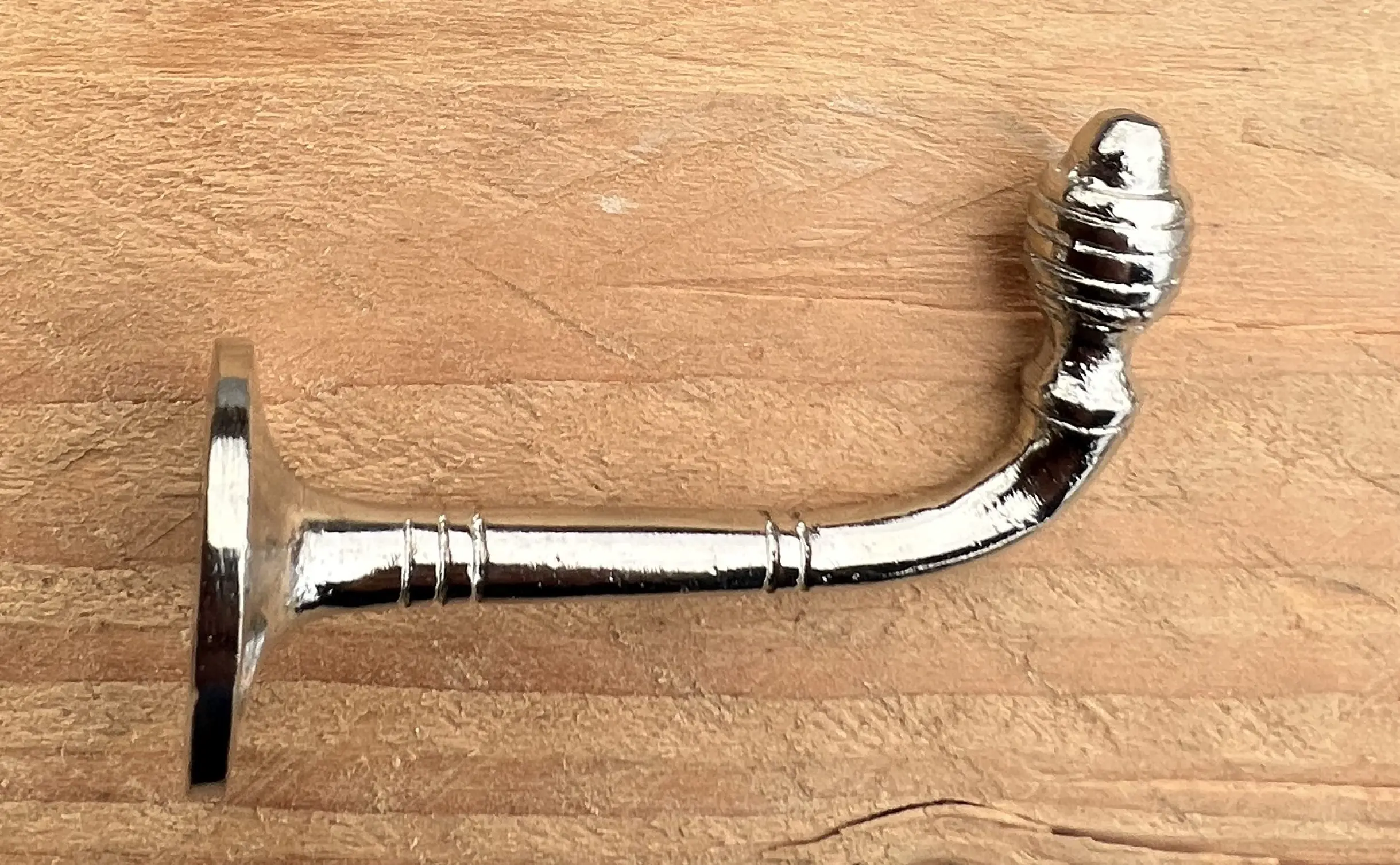 Kapstokhaak elegant, zilverkleurig, gietijzer  KH330 - Afbeelding 2