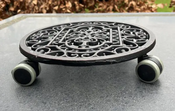 Planttrolley rond, 28 cm. indoor, gietijzer TG21