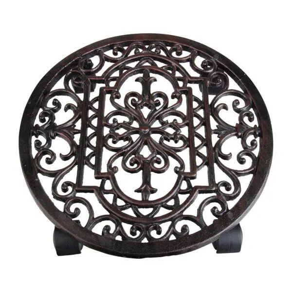 Planttrolley rond, 28 cm. indoor, gietijzer TG21 - Afbeelding 4