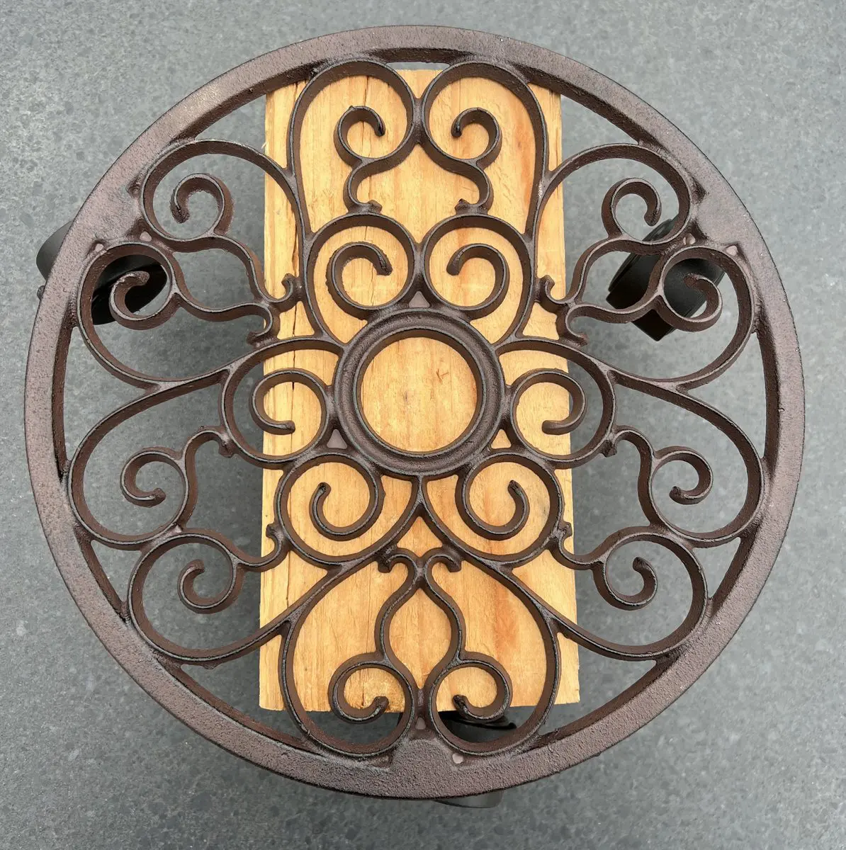 Planttrolley rond 29 cm. gietijzer TG39 - Afbeelding 4