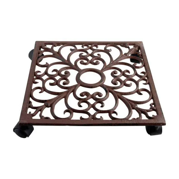 Planttrolley vierkant, 28 cm. gietijzer TG40 - Afbeelding 4