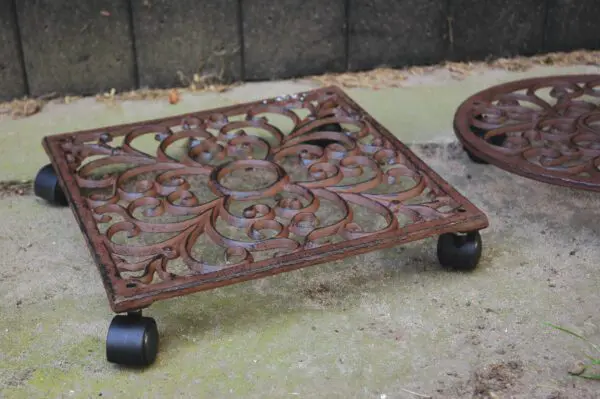Planttrolley vierkant, 28 cm. gietijzer TG40 - Afbeelding 7