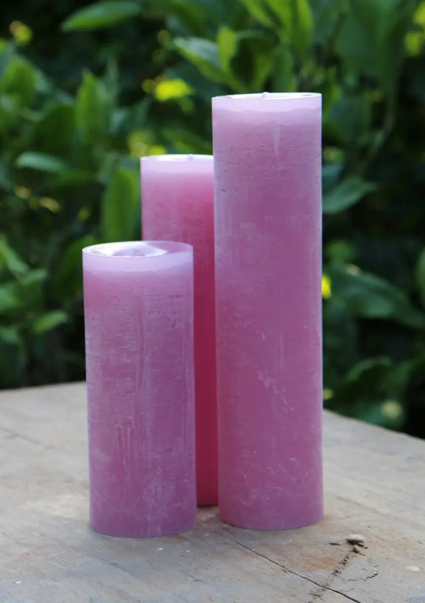 Krulkaarsen, Bika Kaarsen, set van 3, Oud Roze 333158 - Afbeelding 3