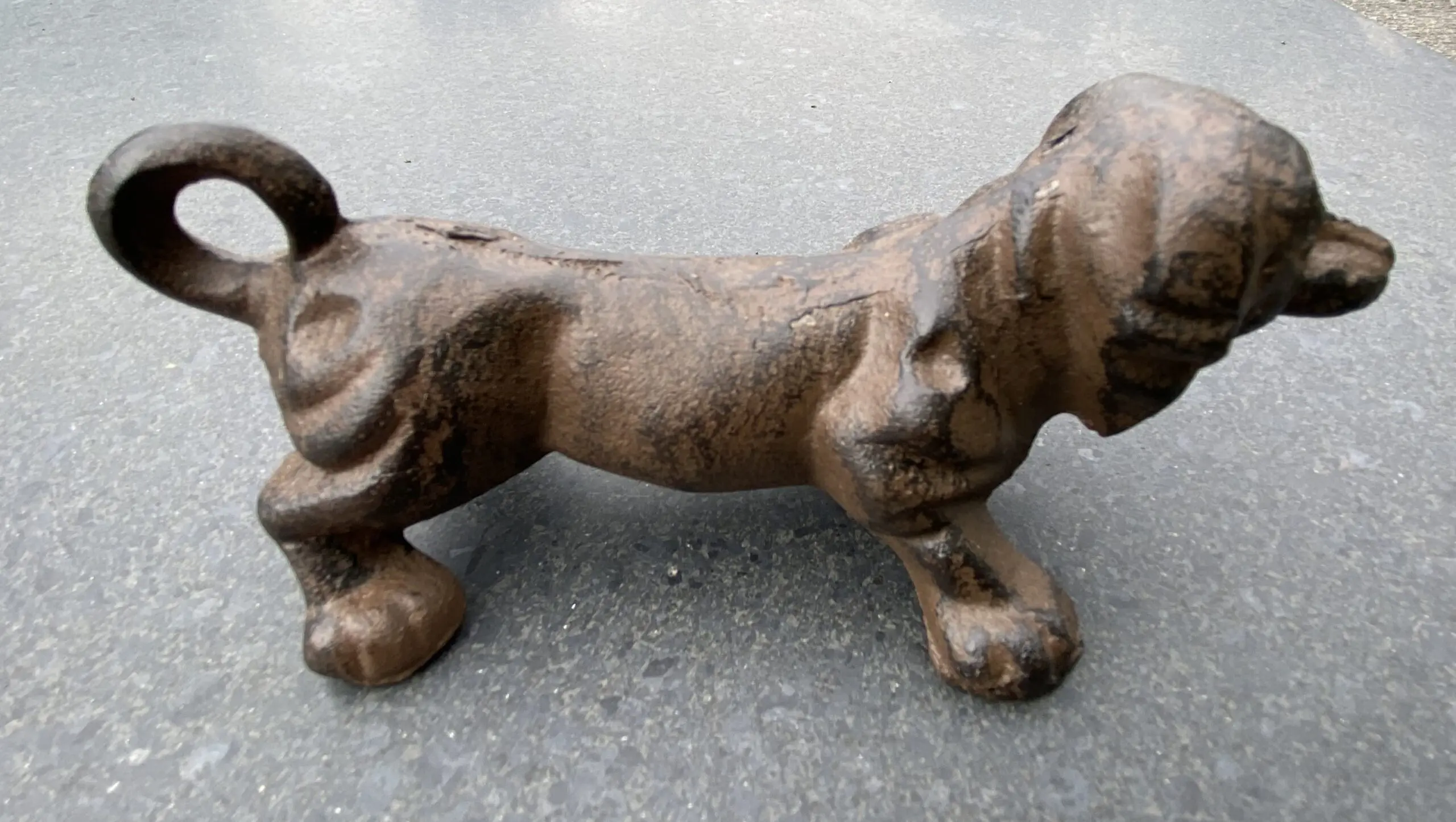 Dierenbeeld teckel hond, gietijzer, bruin HG1726 - Afbeelding 3