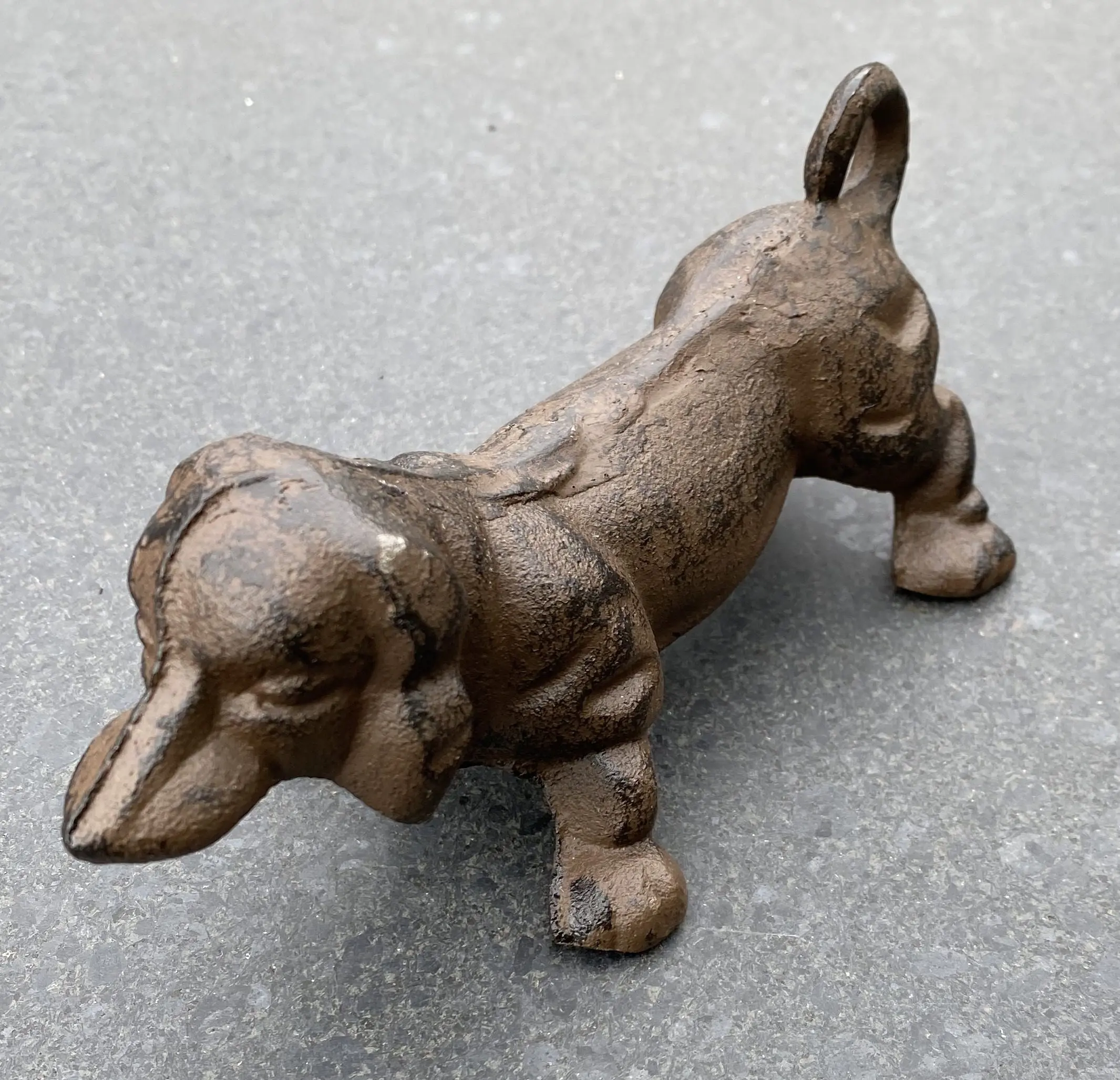 Dierenbeeld teckel hond, gietijzer, bruin HG1726 - Afbeelding 5