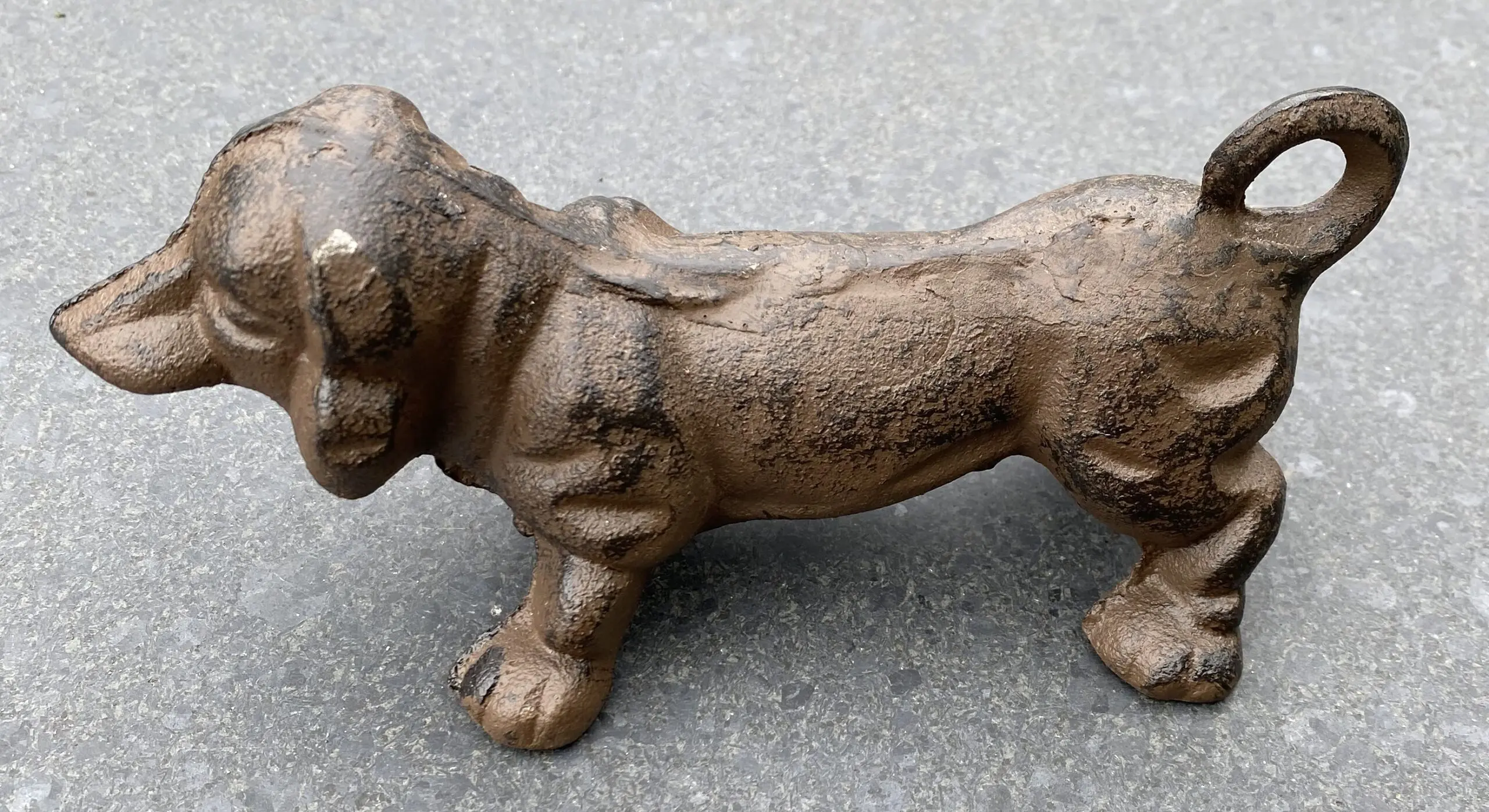 Dierenbeeld teckel hond, gietijzer, bruin HG1726 - Afbeelding 6