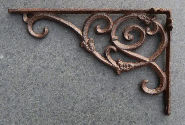 Plankdrager, wandhaak, 24 cm, sierlijk, gietijzer PD168 - Afbeelding 2