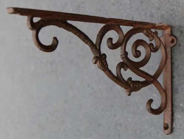 Plankdrager, wandhaak, 24 cm, sierlijk, gietijzer PD168 - Afbeelding 3